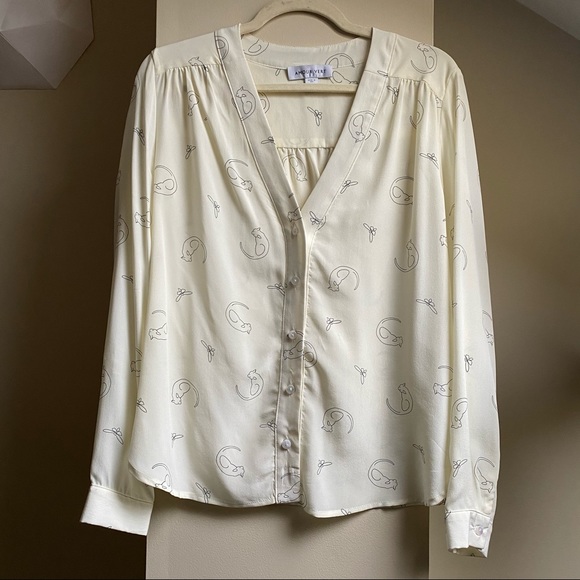 Amour Vert Tops - Amour Vert Kaya blouse - conversational cats